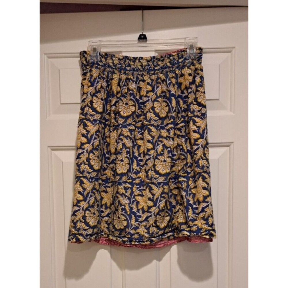 Sundance Smocked Elastic Waist Casual Lined Floral Boho Skirt Size Small